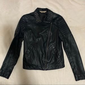 Hollister Black Studded Faux Leather Jacket